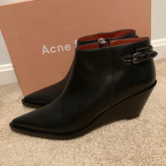 Acne Studios Carrie Wedge Bootie Black size 40 - Picture 8 of 15